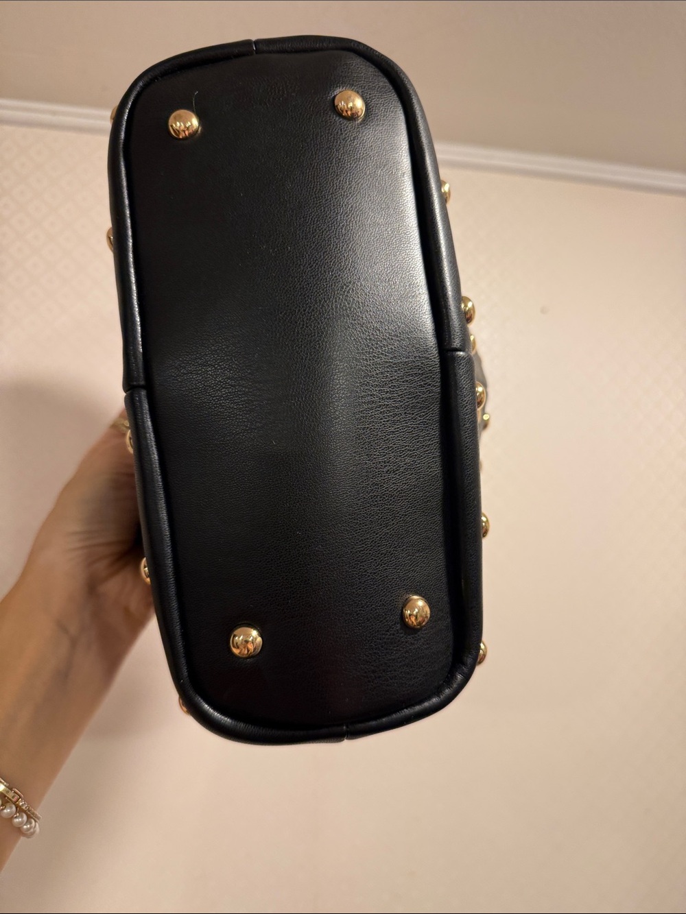 NWOT Dolce Vita Dahlia Studded Hobo HandBag Black Stella with Gold Accents - Picture 10 of 10